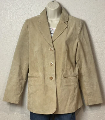 Genuine tan, leather suede Jacket, Women's M, Sonoma Jean co,  - Image 1 of 4