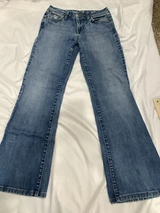 Pantalones de mezclilla para mujer Joe's lavado medio talla 28. Pierna ancha Harvey Wash Muse. Alterado - Imagen 1 de 10