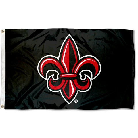 Louisiana Lafayette Ragin Cajuns Fleur de lis Black Flag Large 3x5 Cover