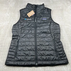 Patagonia Women Size M Nano Puff Full Zip Vest Black Company Logo New with Tags - Picture 1 of 5