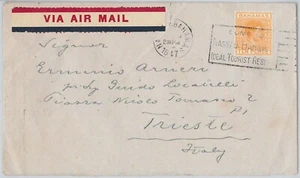 56283  - BAHAMAS -  POSTAL HISTORY - 10 p rate on COVER to Trieste ITALY 1947 - Picture 1 of 1