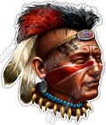Indian Chief Warrior Native American Aztec Car Bumper Vinyl Sticker Decal 4"X5"