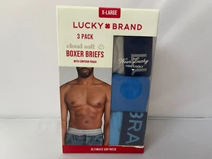NWT Lucky Brand Men's X-LARGE SIZE 3 Pack. Could Soft  Boxer Briefs Multicolor - Picture 1 of 3