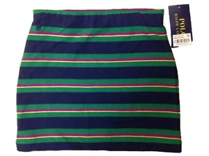 Ralph Lauren Girls' Above Knee Skirt, Green Striped, Size 4 - Picture 1 of 1