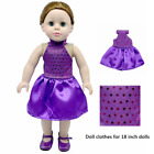 Vêtements de poupée accessoire de mode paillettes violettes robe poupée robe pour poupées 18"