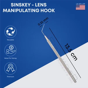 Gancho Manipulador Lente Sinskey 0.2mm Manipulador Ángulo Premium Grado Alemán SS - Imagen 1 de 2
