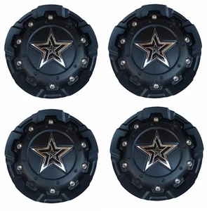 4 Pack - DropStars Black Wheel Center Cap 6032K138 LG1205-20 6033L217 LG1204-28 - Picture 1 of 5