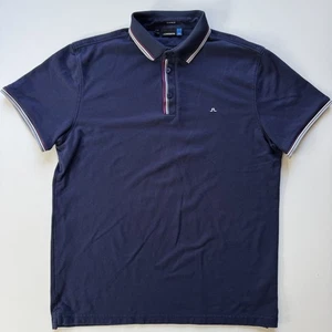 J LINDEBERG Short Sleeve Cail Tech Mesh Jersey Polo Shirt Mens Large Reg Blue - Picture 1 of 13