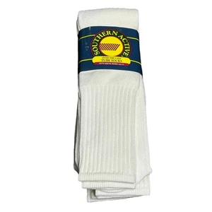 Vintage Over The Calf Mens White Tube Socks Men’s Size 10-13 4 Pairs Made In USA - Picture 1 of 5