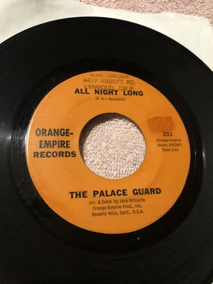PALACE GUARD all Night Long/ Playgirl 45 Garage Orange-empire 331 VG++ Foto 1 de 2