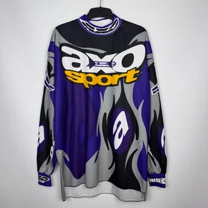 CAMISETA DE MOTOCROSS AXO SPORT RACING VINTAGE AÑOS 90 PÚRPURA LLAMAS talla L/XL HOMBRE - Imagen 1 de 24