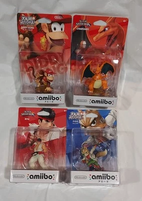 Nintendo AMIIBO NUEVO EN CAJA Lote Diddy Kong & Fox IMPORTACIÓN DE JAPÓN Ryu Charizard Versión EE. UU. Foto 1 de 2
