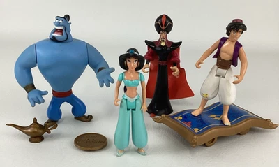 Vintage 90s Disney Aladdin Figure Toys Lot Princess Jasmine Genie Magic Carpet - Image 1 of 4