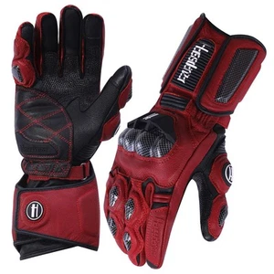 Leather Motorcycle Gloves for Men and Women,Powersports Carbon Fiber Knuckle ... - Picture 1 of 6