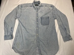 American Eagle Shirt Mens Large Denim Long Sleeve Button Down Casual Vintage - Picture 1 of 7