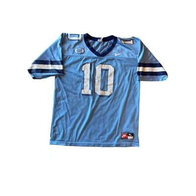 VTG Nike NCAA UNC North Carolina Tarheels #10 USA Made XL Blue Football Jersey - Image 1 of 4