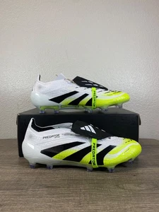 Size 9 Adidas PREDATOR ELITE FT FG White Black Neon Soccer Cleats | JI1092 - Picture 1 of 6
