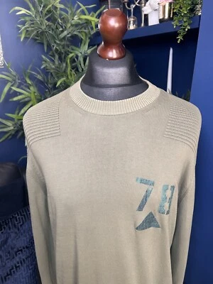 Vintage Diesel Crew Neck Jumper Mens XL Khaki Green 100% Cotton - Image 1 of 4