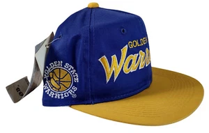 NWT Vtg Sports Specialties Golden State Warriors Script Snapback Hat Cap 90s - Picture 1 of 11