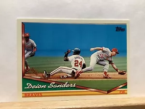 Topps 1994 Baseball Card: Deion Sanders, Atlanta Braves - Card #375 - Picture 1 of 2