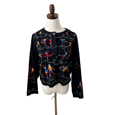 Кардиган Michael Simon Lite свитер для катания на коньках винтажный женский Sm черный 90-е - Изображение 1 из 4