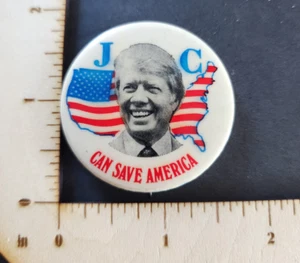 JC Can Save America Jimmy Carter 1976 - Campaign '76 Pin Pinback Button Slater - Picture 1 of 3