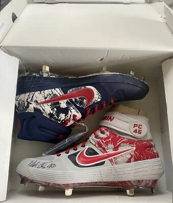 Botines de béisbol Nike firmados emitidos por jugadores Patrick Corbin temporada 2020 Foto 1 de 4