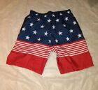 Men' Size L red white blue Open Trails swim trunks 4th of July patriotic USA 