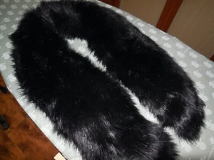 Fellkragen, Kunstfellstola, schwarz, Gesamtlänge 60cm, NEU!! - Bild 1 von 6