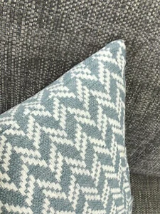 17”x 17”Cushion Cover, In John Lewis’s Split Chevron Fabric, Slate Blue - Picture 1 of 5