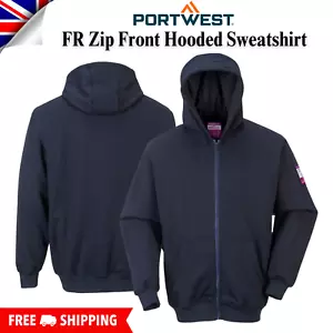 Felpa con cappuccio Portwest zip saldatura anteriore resistenza alla fiamma abbigliamento sicurezza lavoro - Foto 1 di 6