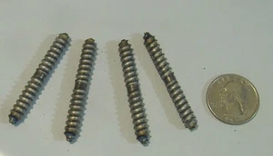 LOT OF FOUR 1/4" X 2" DOWEL SCREWS DOUBLE END WOOD SCREW BALUSTER - Picture 1 of 1