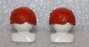 Playmobil Haare 2 Perücken " Orange Rot Zopf " Wikinger Piraten Mann - Picture 1 of 2