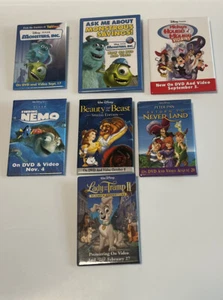 Disney Button Pinback Lot Nemo Monsters Beast Pan Tramp 7 Total - Picture 1 of 8