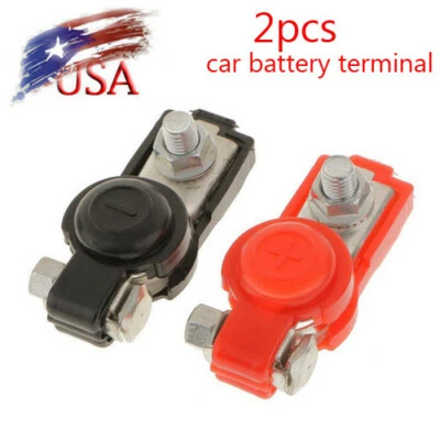 2X Clips de conexión de cable de batería de automóviles duraderos y duraderos Terminal de abrazadera personalizado Foto 1 de 4