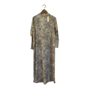 PROFILE NYC Satin Maxi Dress Stencil Floral Print Size Small Brand New - Picture 1 of 5