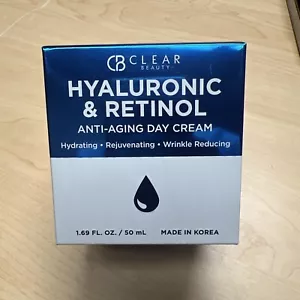 Retinol Hyaluronic Anti-Aging Day Cream Wrinkle Reducing 50mL Clear Beauty - Picture 1 of 3
