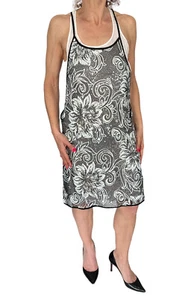 Nuevo con etiquetas $395 Vestido sin mangas Rozae Nichols Negro Plata Lentejuelas Corredor Espalda Talla 10 - Imagen 1 de 9