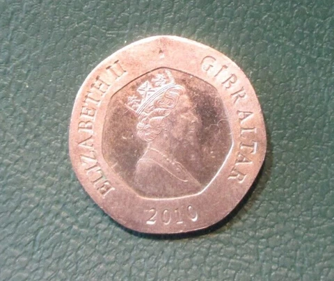 2010 Gibraltar 20p Coin - Circulated Cover