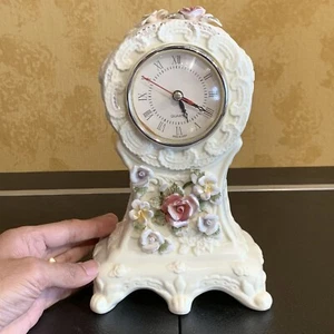 Reloj Abrigo Vintage Porcelana Sólida Capodimonte Rosas ¡Hermoso! - Imagen 1 de 10