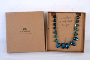 Chloe & Isabel Blue and Teal Teardrop Rhinestone Necklace 18”-21” NIB - Picture 1 of 5