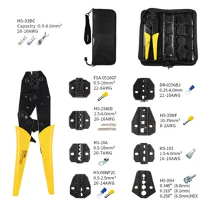 Ratchet Crimping Tool Insulated Electrical Terminal Connector Wire Crimper Plier - Picture 1 of 14
