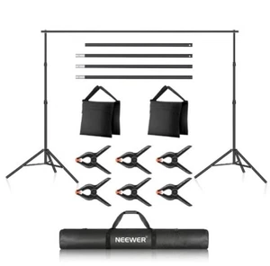Neewer Photo Studio Black Backdrop Support System-10ft/3m Wide 7ft/2.1m High - Picture 1 of 2