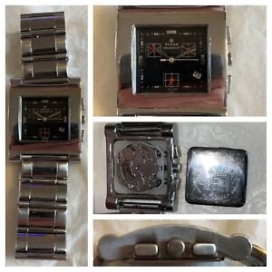Titan Dated Chronograph 1162saa Miyota Cal Fs01 Stainless Steel Black Dial
