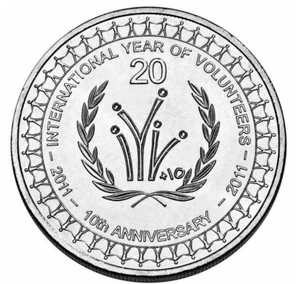 Australia 2011 : International Year of Volunteers. 20c Coin Uncirculated. - Picture 1 of 1