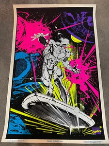 Vintage Marvel Black Light Poster Silver Surfer 1996 Funky Enterprises 35" x 23" - Picture 1 of 4