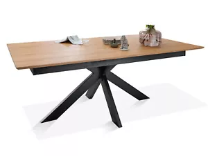 Ausziehbarer Massivholztisch Wildeiche Tisch TAMIRO Esstisch 180x100-265x100 cm - Bild 1 von 7