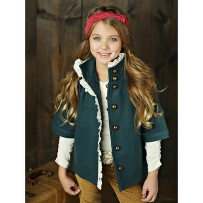 VGUC Fall Winter Mustard Pie Turquoise Teal Jacket Coat 6x (retailed over $90) - Image 1 of 3