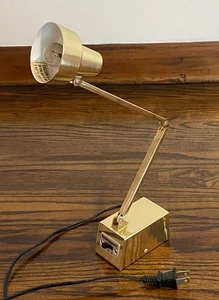 VINTAGE TENSOR SMALL GOLD BRASS DESK LAMP MODEL 1519 ADJUSTABLE - Picture 1 of 12
