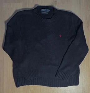 Ralph Lauren schwerer Strickpullover Large schwarz - Bild 1 von 3